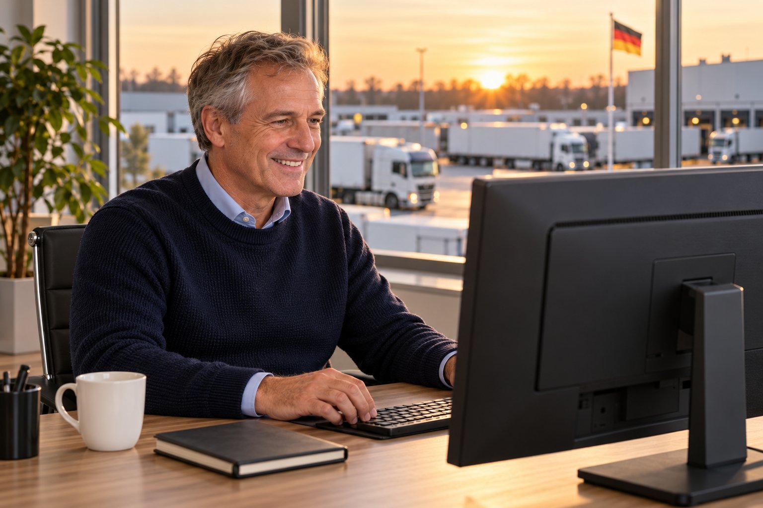 Testnutzer Thomas K. an seinem Arbeitsplatz